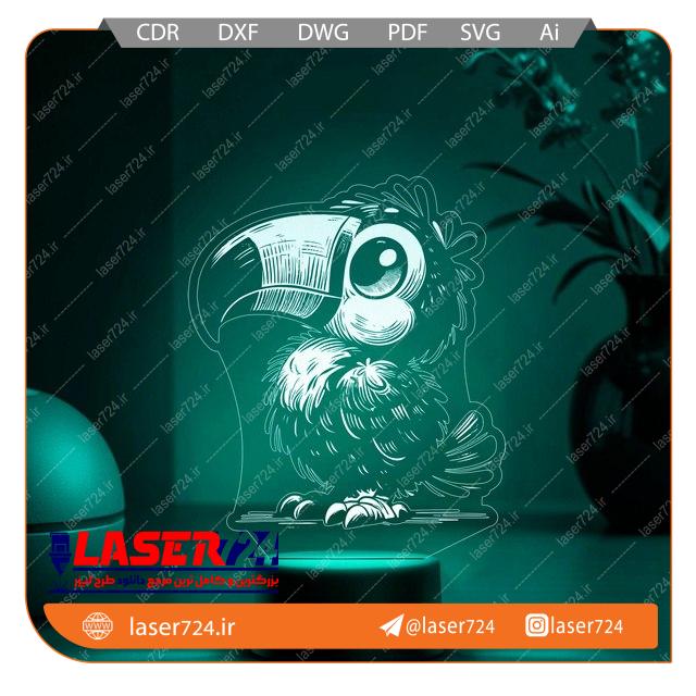تصویر طرح لیزر بالبینگ طوطی #1